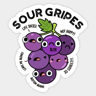 Sour Gripes Cute Fruit Grape Pun Sticker